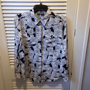 Karl Lagerfeld Paris button down ladies blouse small.